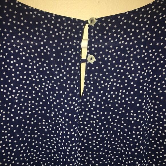 Peacocks Navy White Polka Dot Sleeveless Pleated Dress Plus Size 20 - Picture 5 of 6